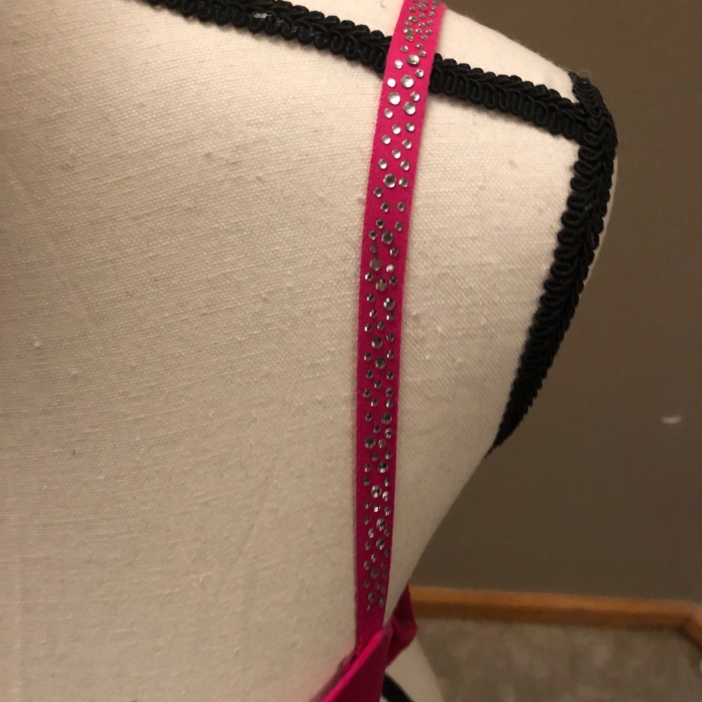Pink Rhinestone Heart Bra - Picture 3 of 4
